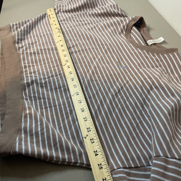 Zyia Active Sweater Womens Size Medium Brown Striped Pullover Cropped - Picture 6 of 8